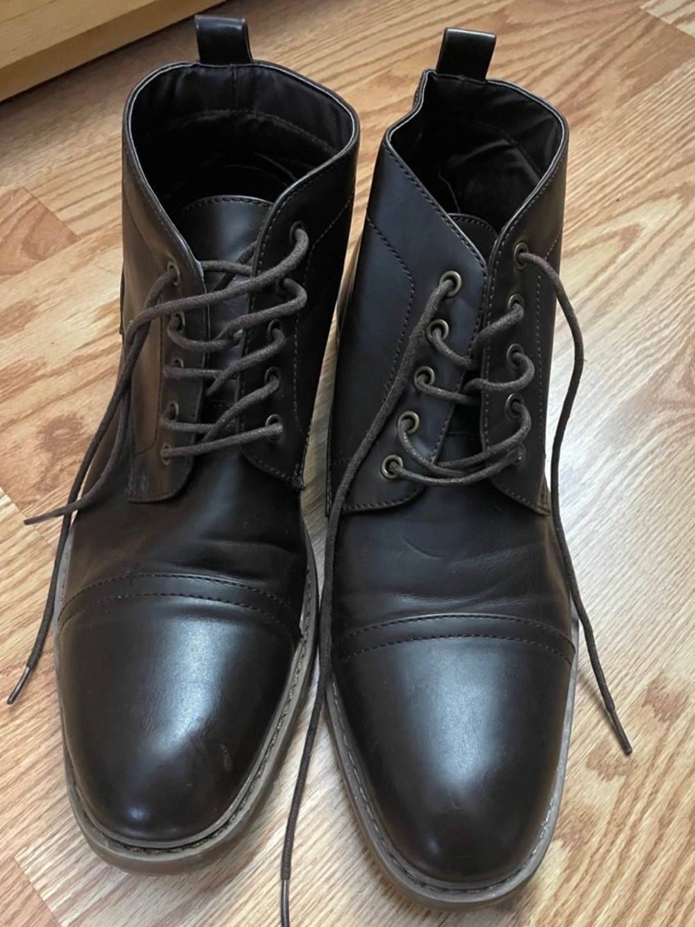 Men's Brown Leather Lace-Up Boots